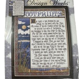 Design Works 9616 Footprints Cross Stitch Pattern 16x20” (When Completed) NIP